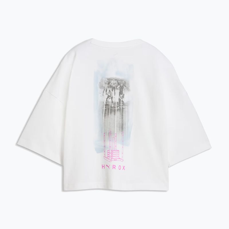 T-shirt da allenamento donna PUMA Hyrox Cropped Lifestyle Tee bianco 2