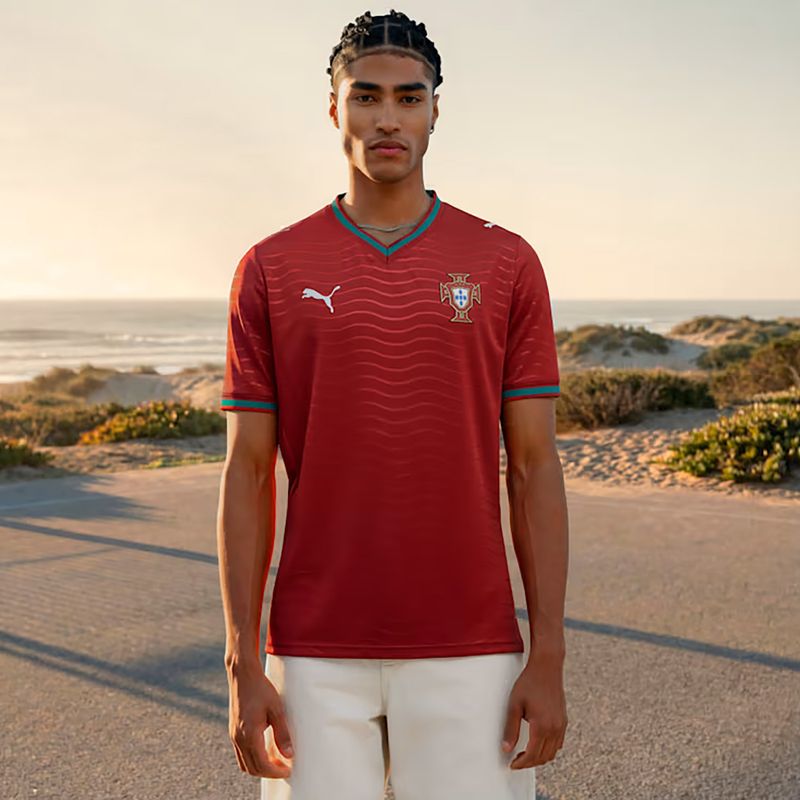 Maglia da calcio uomo PUMA FPF Portogallo Home Jersey Replica Club rossa/verde 8