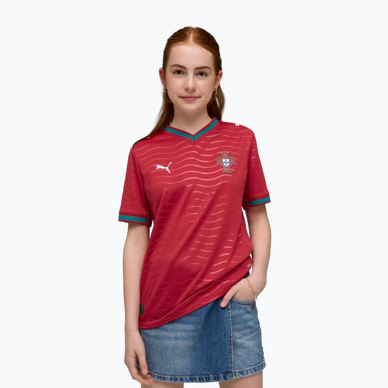 Maglietta da calcio per bambini PUMA FPF Portogallo Home Jersey Replica Club Jr rossa/verde 3