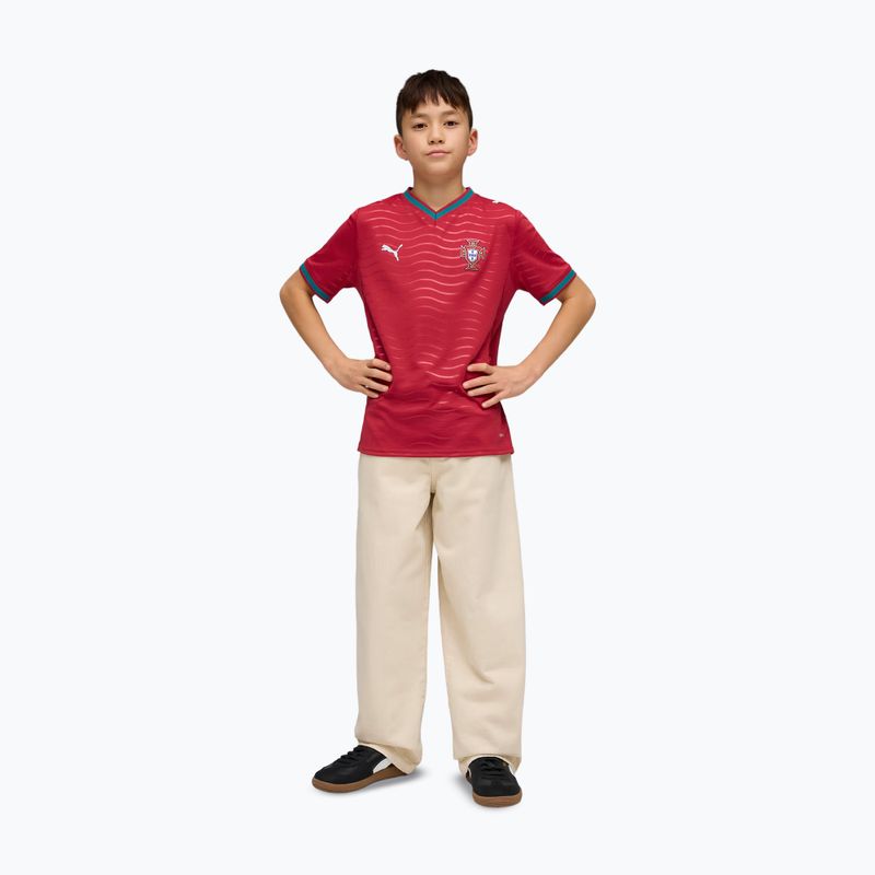 Maglietta da calcio per bambini PUMA FPF Portogallo Home Jersey Replica Club Jr rossa/verde 4
