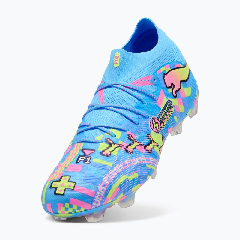Scarpe da calcio PUMA Future 9 Ultimate Advanced Level FG puma white/blue glimmer/pink glimmer/yellow alert 4