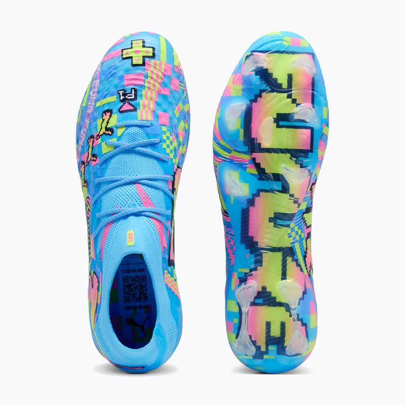 Scarpe da calcio PUMA Future 9 Ultimate Advanced Level FG puma white/blue glimmer/pink glimmer/yellow alert 5