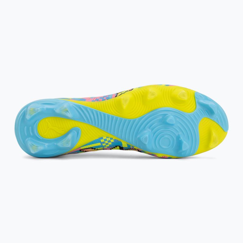 Scarpe da calcio PUMA Future 9 Match Advanced Level FG/AG puma white/blue glimmer/pink glimmer/yellow alert 4