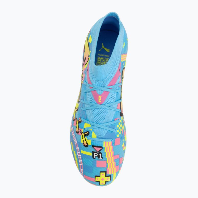 Scarpe da calcio PUMA Future 9 Match Advanced Level FG/AG puma white/blue glimmer/pink glimmer/yellow alert 5