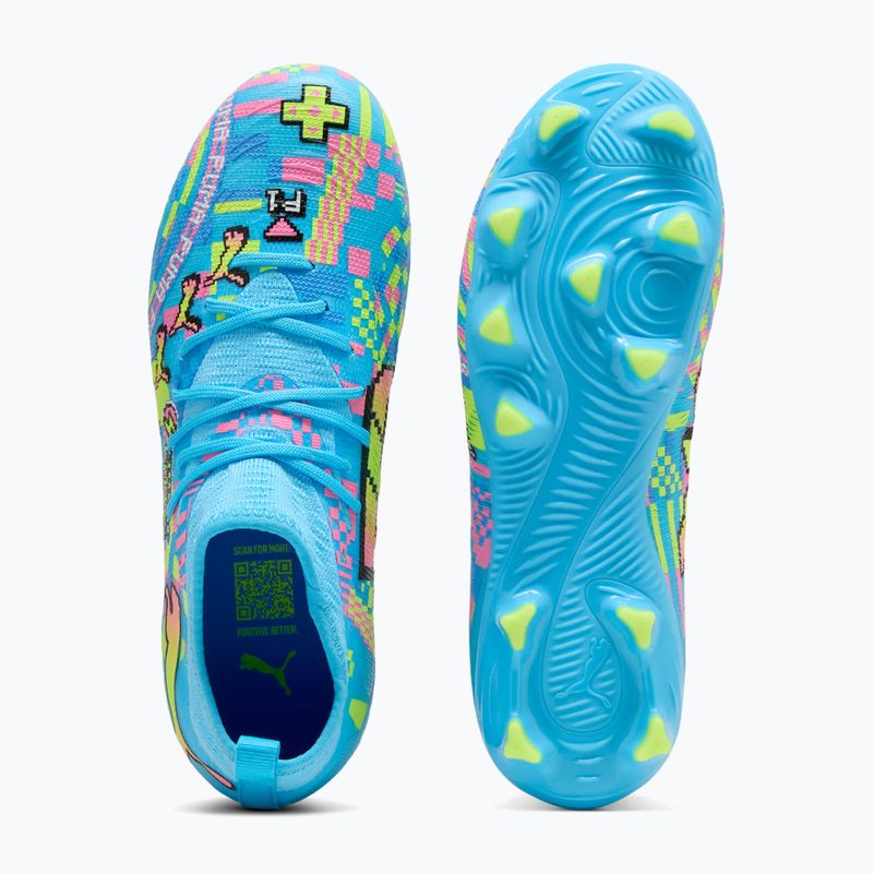Scarpe da calcio bambino PUMA Future 9 Match Advanced Level FG/AG Jr puma white/blue glimmer/pink glimmer/yellow alert 5