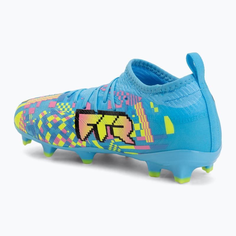 Scarpe da calcio bambino PUMA Future 9 Match Advanced Level FG/AG Jr puma white/blue glimmer/pink glimmer/yellow alert 3