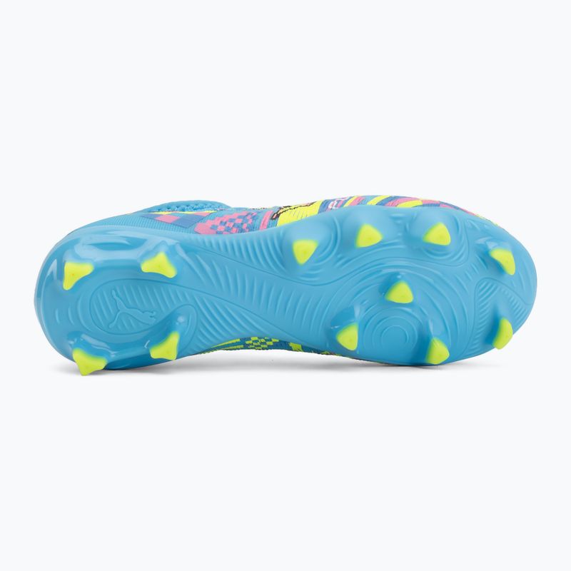 Scarpe da calcio bambino PUMA Future 9 Match Advanced Level FG/AG Jr puma white/blue glimmer/pink glimmer/yellow alert 4