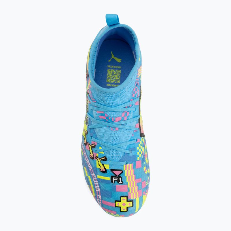 Scarpe da calcio bambino PUMA Future 9 Match Advanced Level FG/AG Jr puma white/blue glimmer/pink glimmer/yellow alert 5