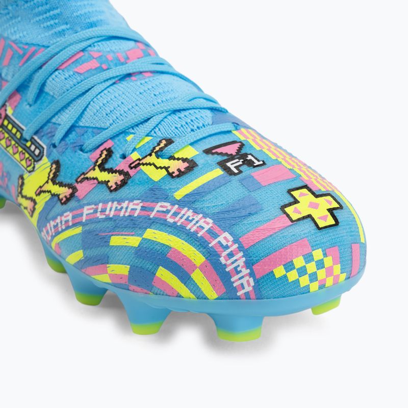 Scarpe da calcio bambino PUMA Future 9 Match Advanced Level FG/AG Jr puma white/blue glimmer/pink glimmer/yellow alert 7