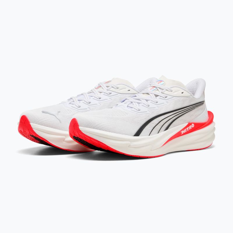 Scarpe da corsa uomo PUMA Deviate Nitro 4 puma white/ultra red 3