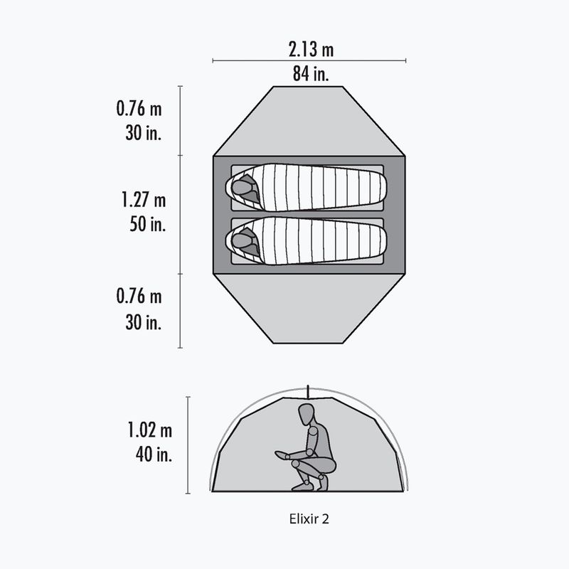 Tenda da trekking MSR Elixir 2 grigia per 2 persone 10