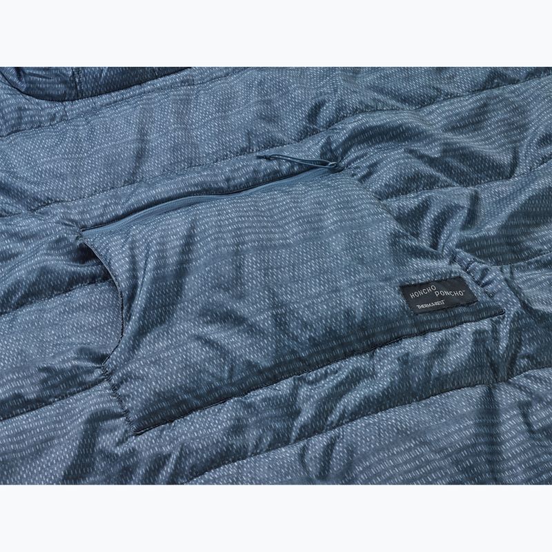 Mantellina da trekking Therm-a-Rest Honcho blu con stampa a trama intrecciata 3