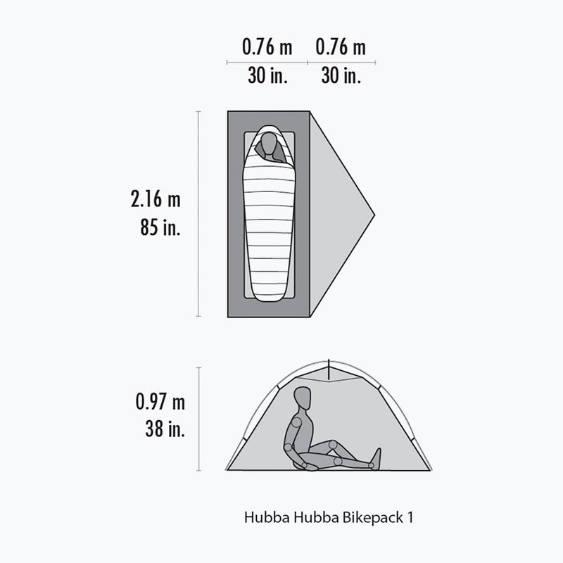 MSR Hubba Hubba Bikepack 1 persona tenda da trekking verde 13