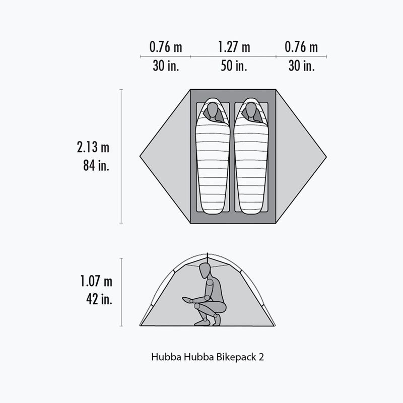 MSR Hubba Hubba Bikepack 2 persone tenda da trekking verde 17