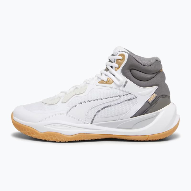 Scarpe da basket da uomo PUMA Playmaker Pro Mid Trofei grigio cenere/ghisa/oro puma 7