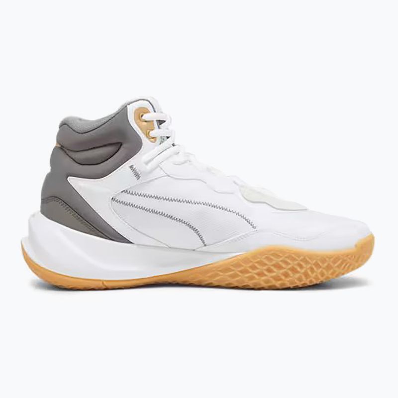 Scarpe da basket da uomo PUMA Playmaker Pro Mid Trofei grigio cenere/ghisa/oro puma 9