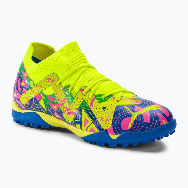 PUMA Future Match Energy TT + Mid scarpe da calcio per bambini ultra blu/allarme giallo/rosa luminoso