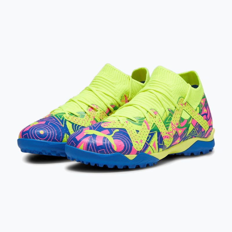 PUMA Future Match Energy TT + Mid scarpe da calcio per bambini ultra blu/allarme giallo/rosa luminoso 13