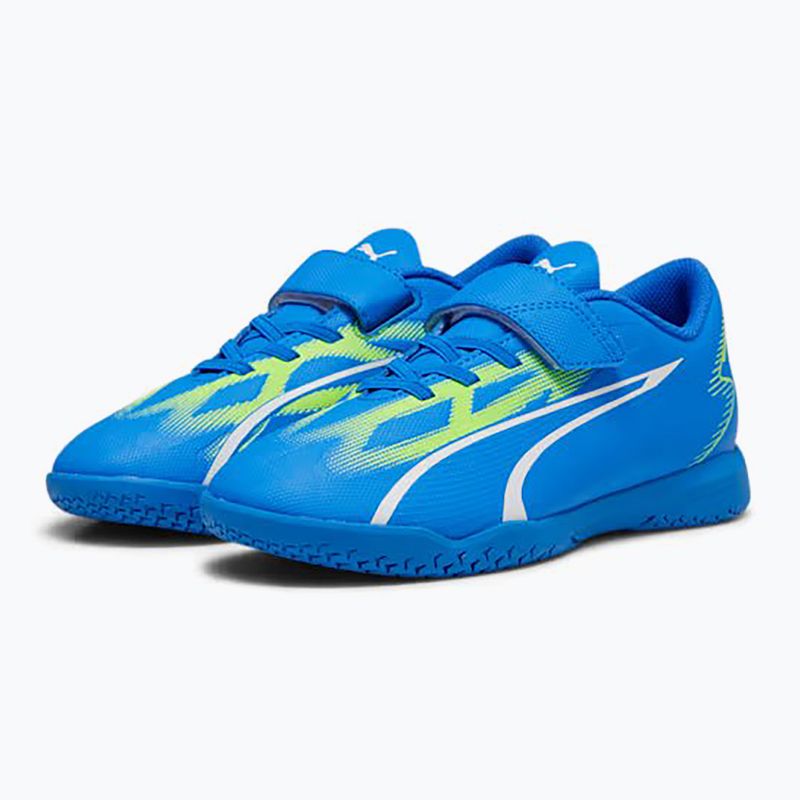 Scarpe da calcio PUMA Ultra Play IT V da bambino ultra blu/puma bianco/verde 8