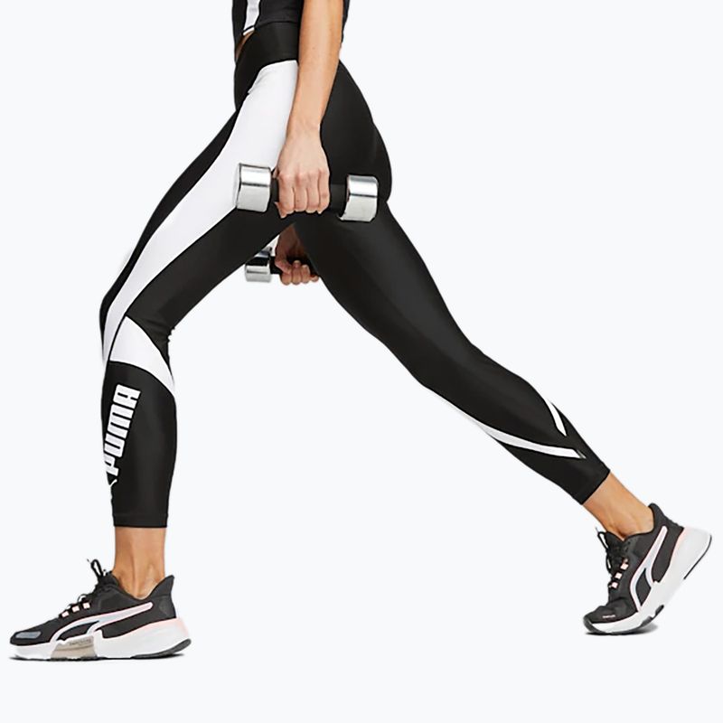 Leggings da allenamento da donna PUMA Fit Hw 7/8 Eversculpt Colorblock puma nero/puma bianco 4