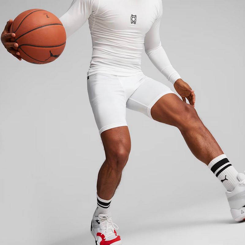 Pantaloncini da basket da uomo PUMA Hoops Team Baselayer puma bianco 2