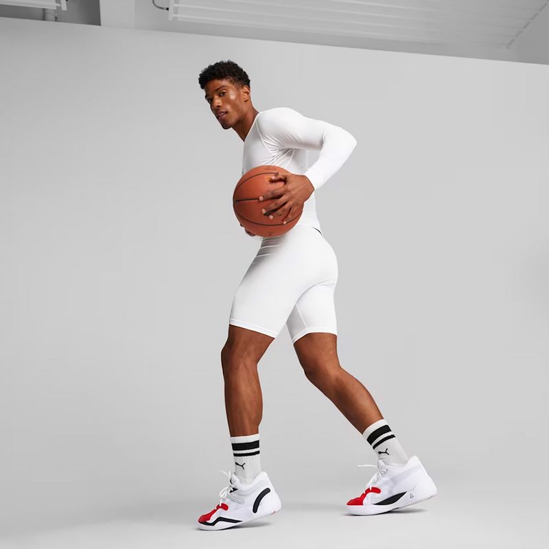 Pantaloncini da basket da uomo PUMA Hoops Team Baselayer puma bianco 3