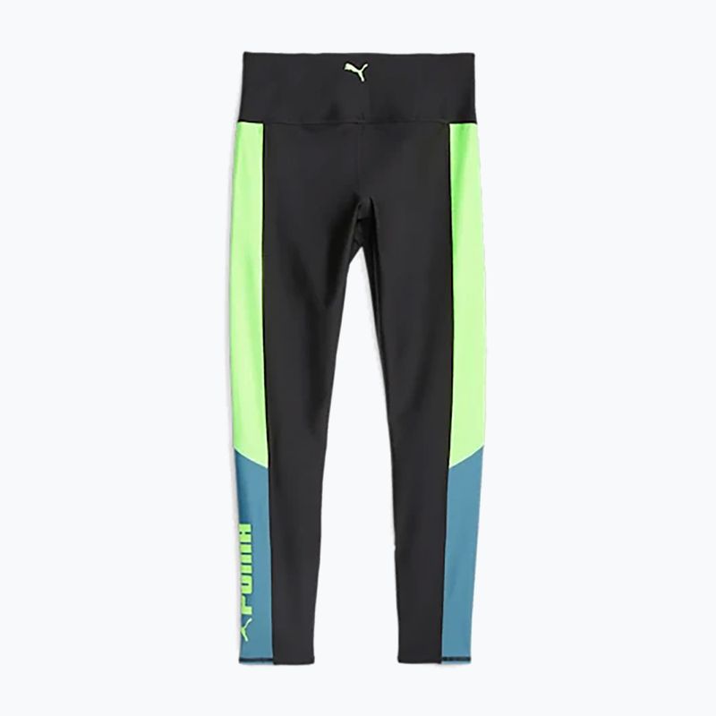 Leggings da allenamento da donna PUMA Fit Eversculpt Color Block Hw 7/8 puma nero/verde velocità 4