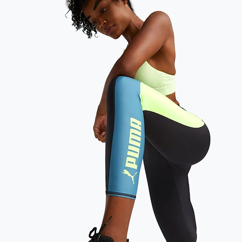 Leggings da allenamento da donna PUMA Fit Eversculpt Color Block Hw 7/8 puma nero/verde velocità 6