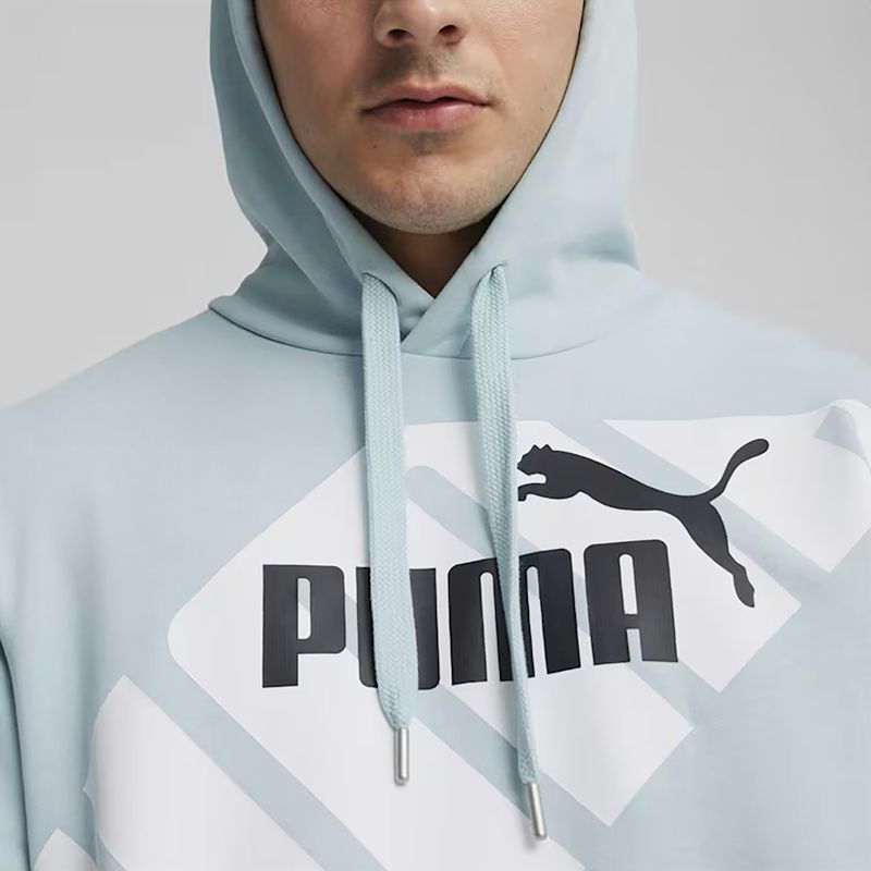 Felpa con cappuccio PUMA Power Graphic TR turchese surf da uomo 6