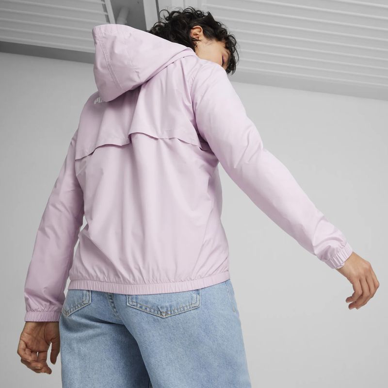 Giacca PUMA ESS Solid Windbreaker Hoodie da donna, nebbia d'uva 5