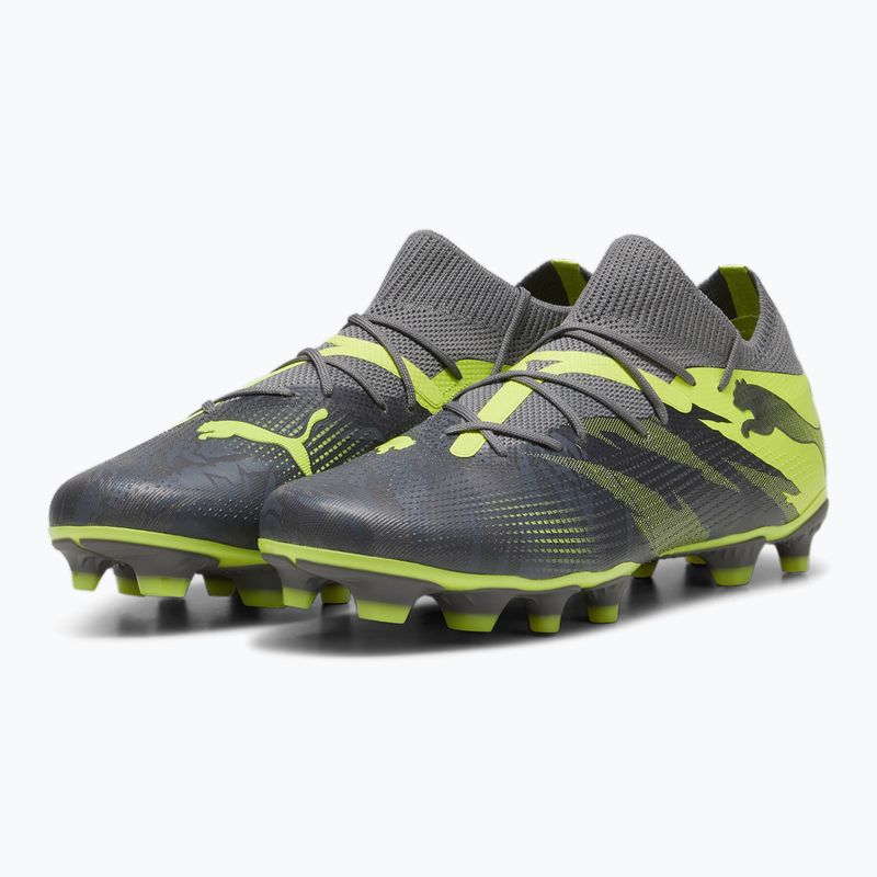 Scarpe da calcio PUMA Future 7 Match Rush FG/AG grigio forte/grigio scuro freddo/elettrico lime 10