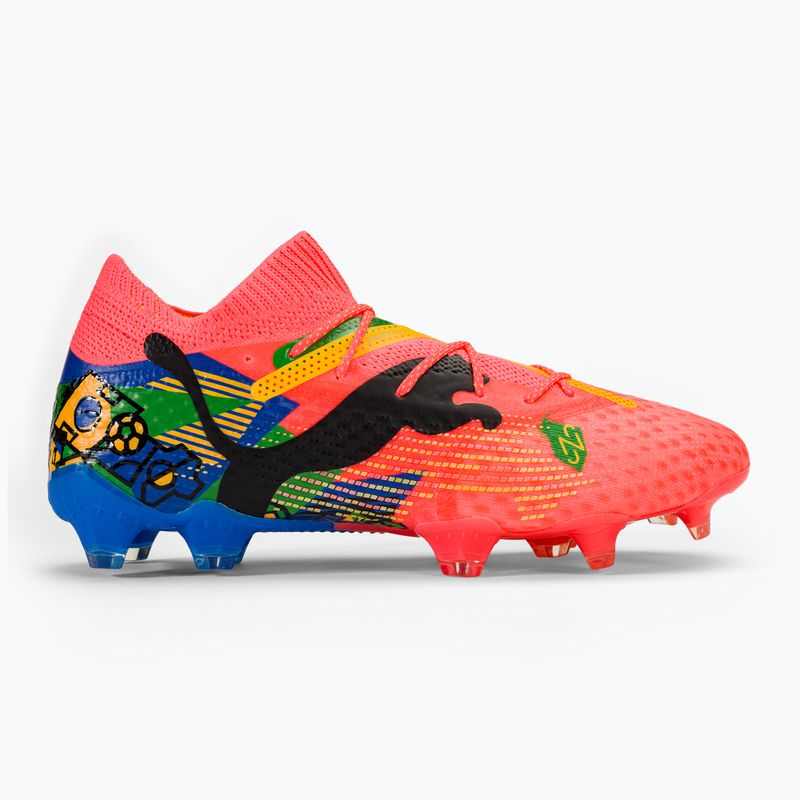 PUMA Future 7 Ultimate Neymar Jr FG/AG scarpe da calcio sunset glow/nero/sun stream/puma verde/blu 2