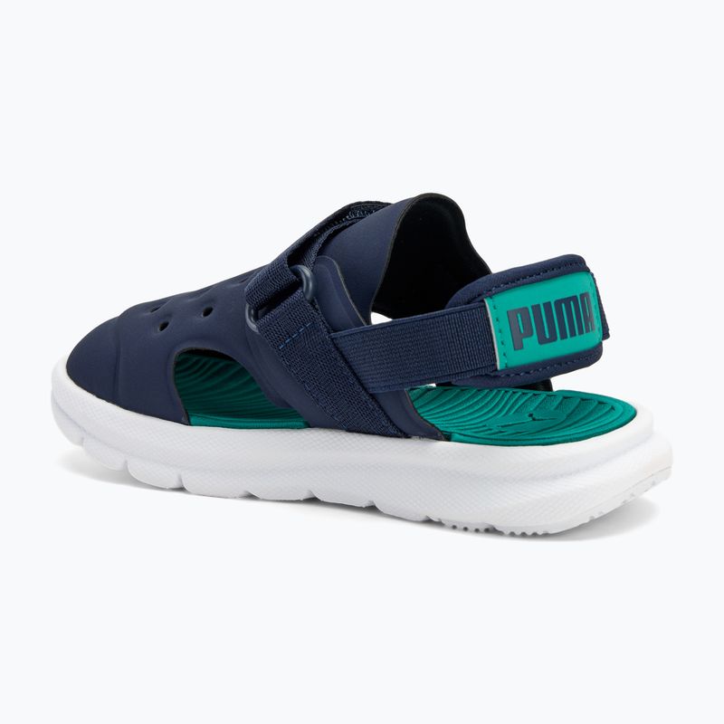 PUMA Evolve AC Inf sandali per bambini puma navy/verde scintillante/puma bianco 3