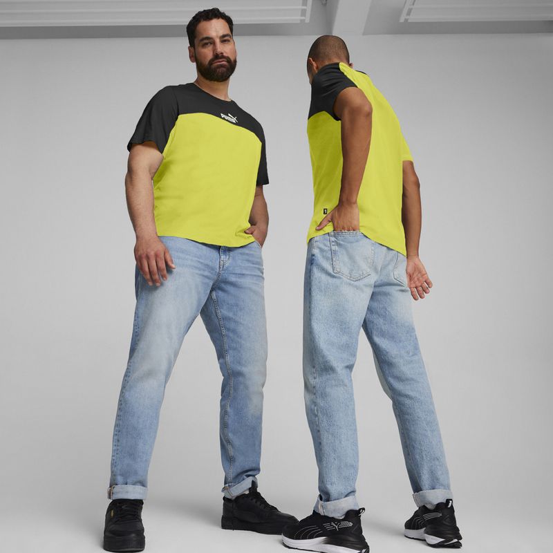 PUMA ESS+ Block Tee Uomo puma nero/lime sheen 3
