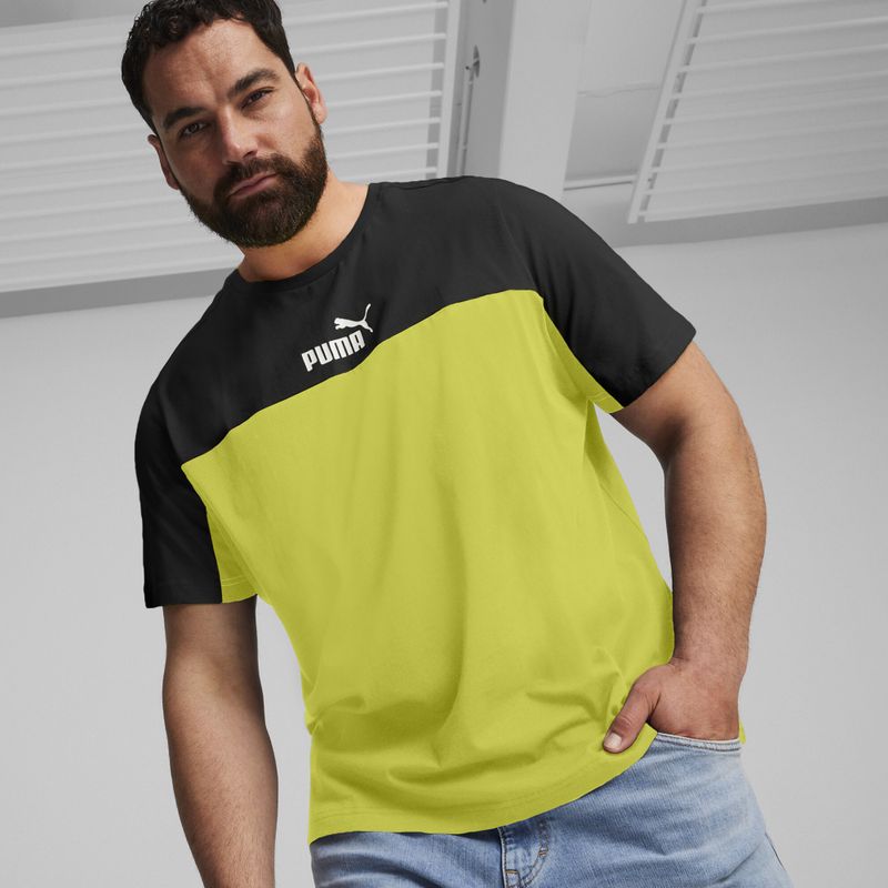 PUMA ESS+ Block Tee Uomo puma nero/lime sheen 4