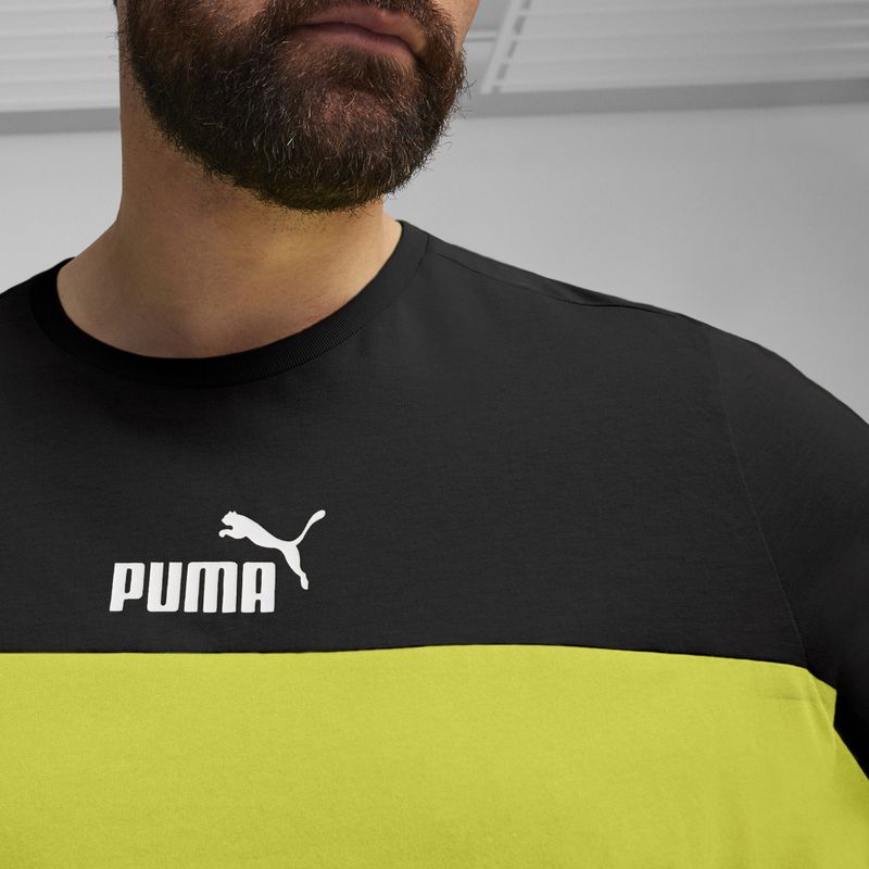 PUMA ESS+ Block Tee Uomo puma nero/lime sheen 5