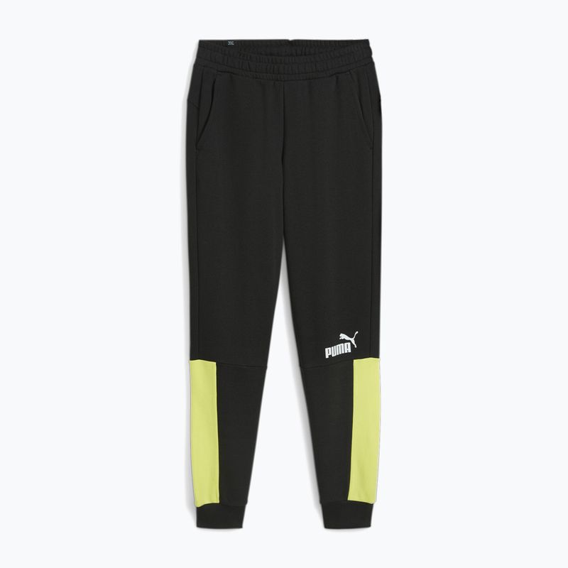 Uomo PUMA ESS+ Block Sweatpants TR puma nero/lime sheen