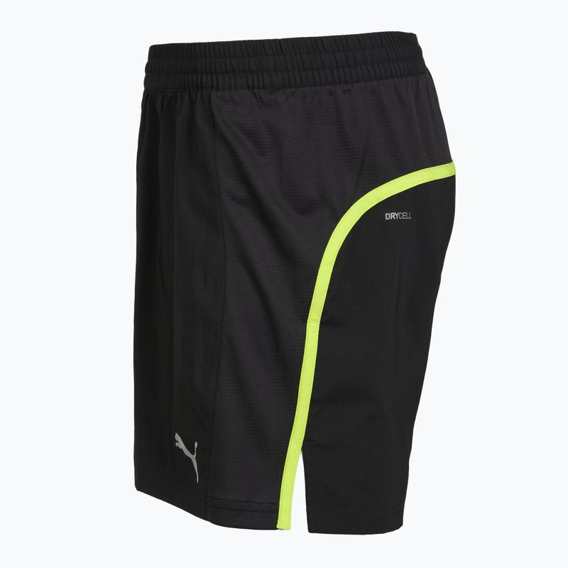 Pantaloncini da corsa da uomo Puma Run Favorite Velocity 5" Shorts black/lime 3