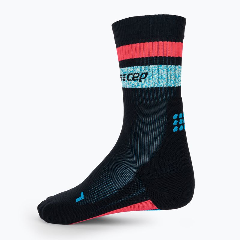 CEP Miami Vibes 80's calzini da corsa a compressione da uomo nero/blu/rosa 4