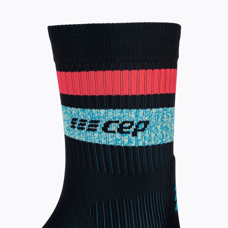 CEP Miami Vibes 80's calzini da corsa a compressione da uomo nero/blu/rosa 5