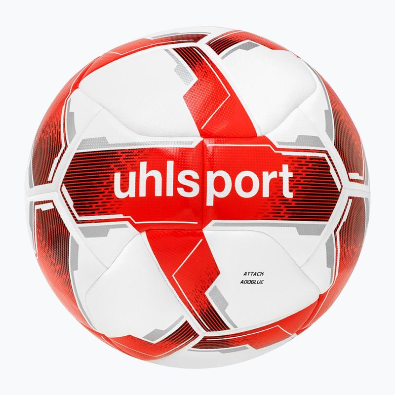 Uhlsport Attack Addglue calcio bianco/rosso/argento dimensioni 5 4