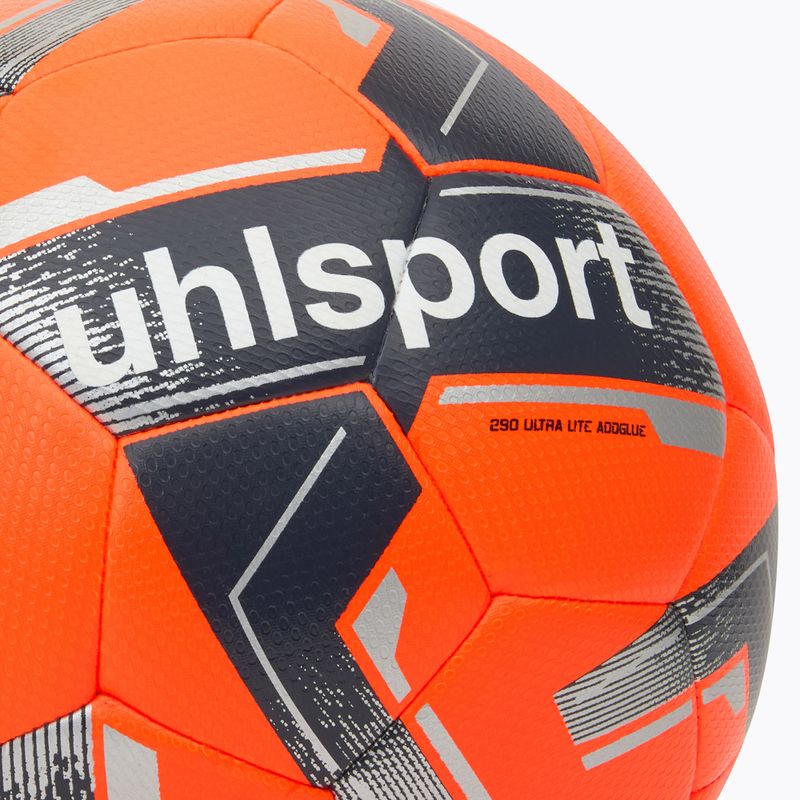Pallone da Calcio uhlsport 290 Ultra Lite Addglue fluo arancione / marina / argento dimensioni 5 3