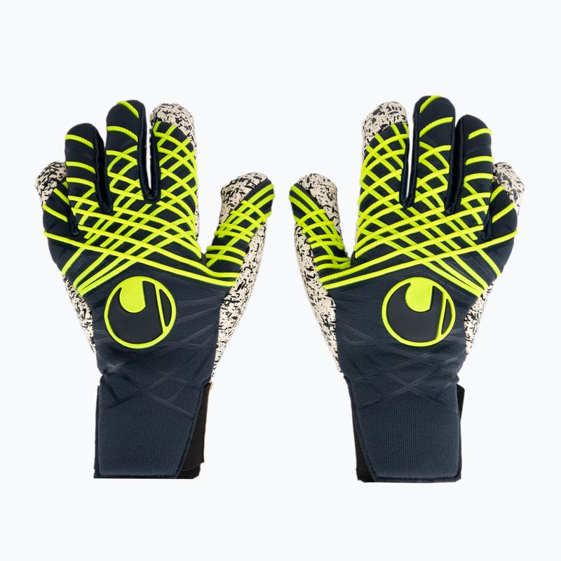 Guanto da portiere uhlsport Prediction Supergrip + HN blu/bianco/giallo fluo