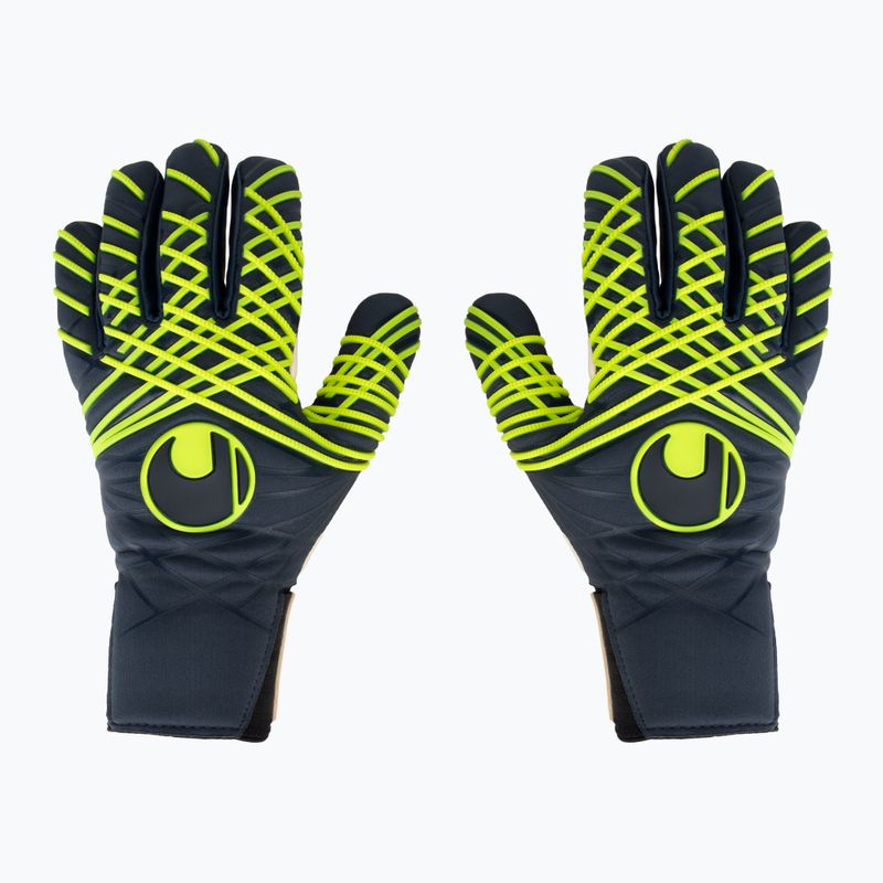 Uhlsport Prediction Absolutgrip HN Fit guanti da portiere blu/bianco/giallo fluo