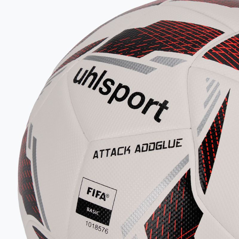 Uhlsport Attack Addglue calcio bianco / nero / rosso fluo dimensioni 5 3