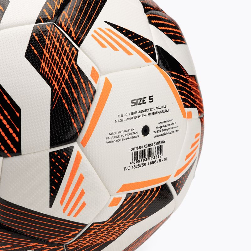 Uhlsport resistere Synergy calcio bianco / nero / arancio fluo dimensioni 5 4