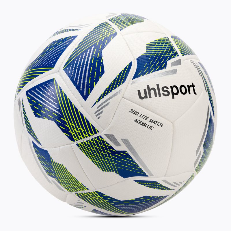 Calcio uhlsport 350 Lite Match Addglue bianco / blu scuro / giallo fluo dimensioni 5 2
