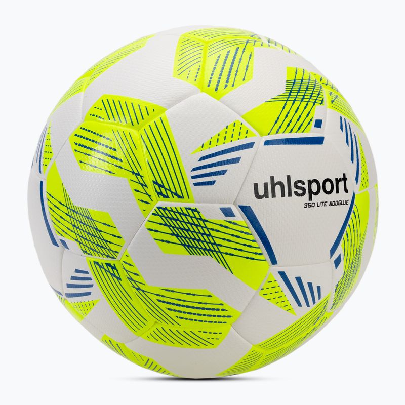 Calcio uhlsport 350 Lite Addglue bianco / giallo fluo / blu scuro dimensioni 5 2