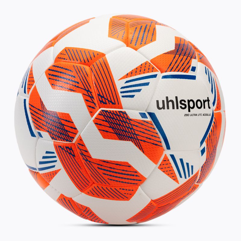 Calcio uhlsport 290 Ultra Lite Addglue bianco / arancio fluo / blu scuro dimensioni 4 2