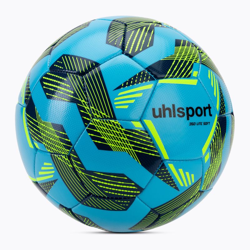 Calcio uhlsport Lite Soft 350 blu chiaro / marina / verde fluo dimensioni 4 2